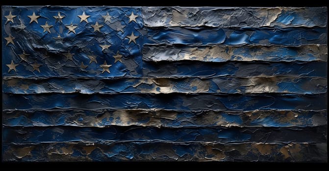 American flag painted old wood texture, There are traces and stains, Feel about history. High quality photo