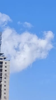 Blue light sky nature white clouds whether background . High quality photo