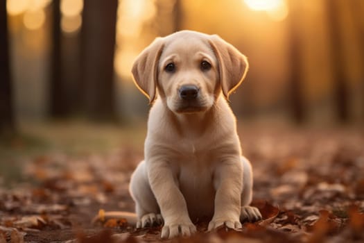 Intelligent Cute labrador dog. Cute tongue pet. Generate Ai