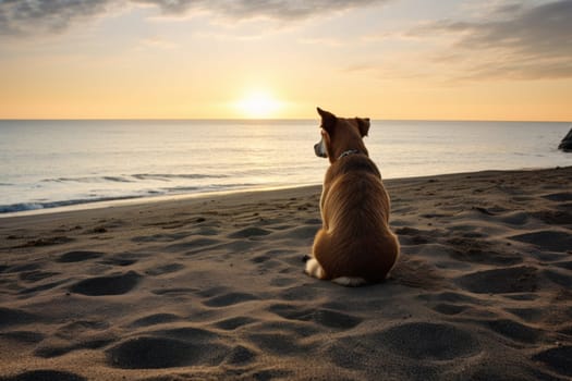 Bustling Dog beach. Sunny day animal. Generate Ai