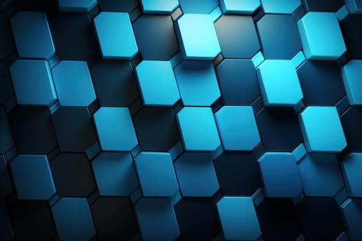 Vibrant Blue hexagon. Texture digital network. Generate Ai