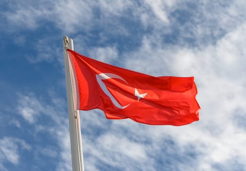 Turkey flag against the spring sky 4