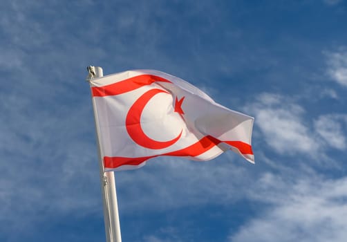 Northern Cyprus flag waving in the wind 1