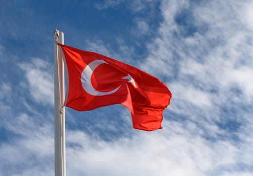 Turkey flag against the spring sky 3