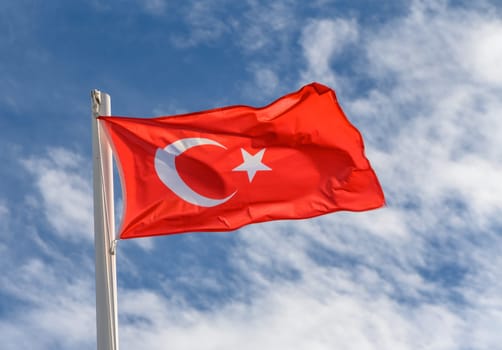 Turkey flag against the spring sky 2