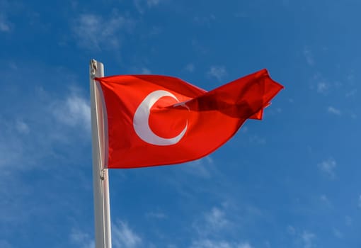 Turkey flag against the spring sky 8