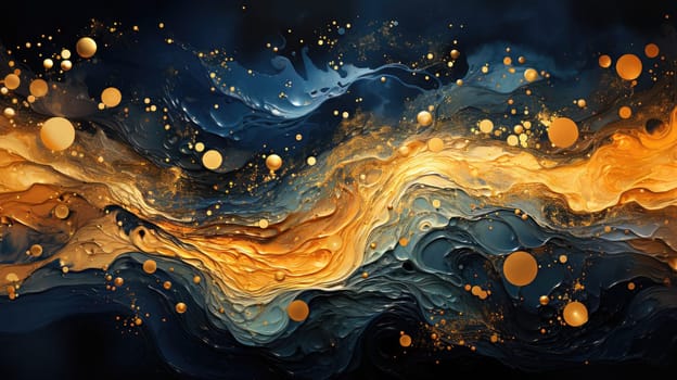abstract wave ocrean painting background, ai