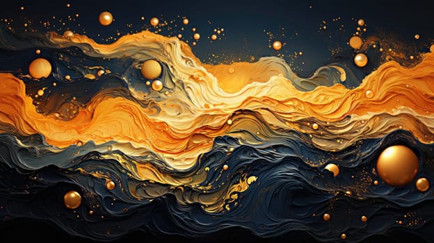 abstract wave ocrean painting background, ai