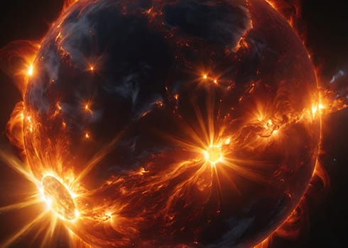 Solar flares, eruptions of electromagnetic radiation originating in the Sun's atmosphere.A solar flare is a relatively intense, localized emission of electromagnetic radiation in the Sun's atmosphere.