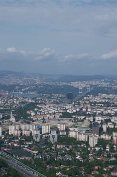 Arial View of Istanbul residential buildings .