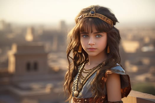 Mesmerizing Girl egyptian city. Civilization culture. Generate AI