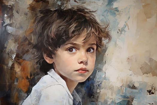 Youthful Canvas unfinished paint artist child. Picture easel. Generate Ai