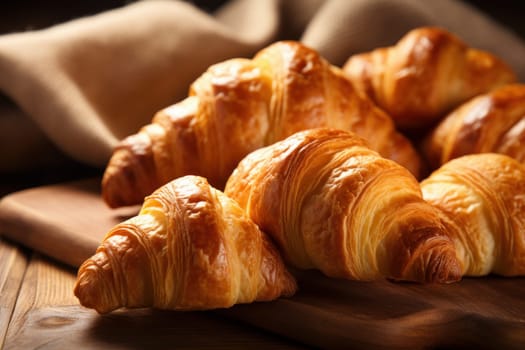 Buttery Tasty croissant. Sugar bake butter. Generate Ai