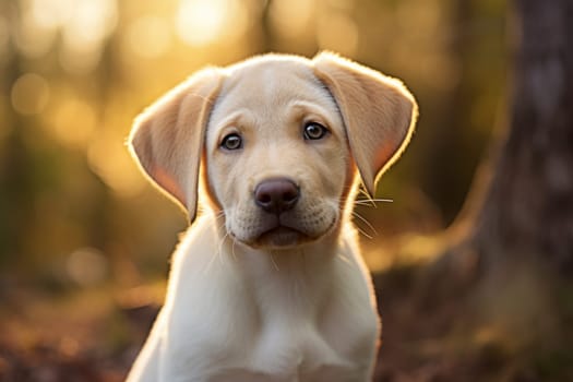 Friendly Cute labrador dog. Cute tongue pet. Generate Ai