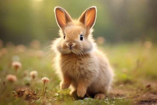 Unique Cute rabbit. Pet mammal. Generate Ai