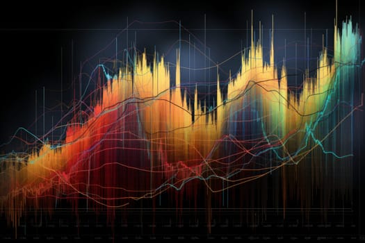 Volatile Financial stock chart market. Concept rise. Generate Ai