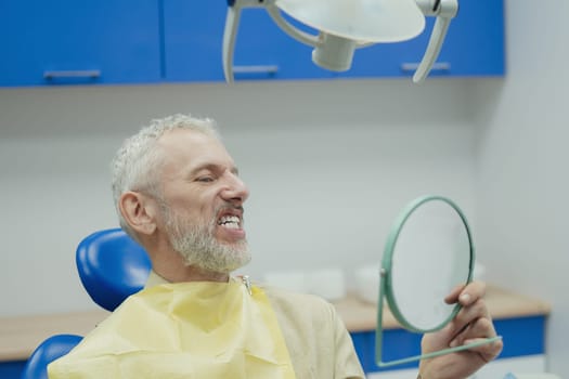 Patient on reception at the dentist.