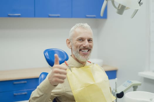 Patient on reception at the dentist.