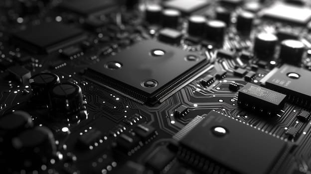 Electronic circuit board close up. High quality photo