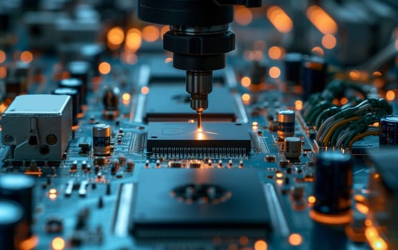 Electronic circuit board close up. High quality photo