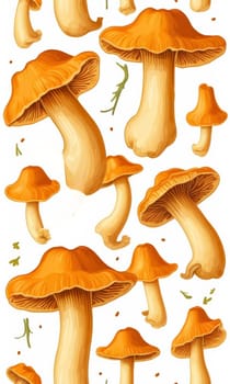 pattern with chanterelle mushrooms. illustration