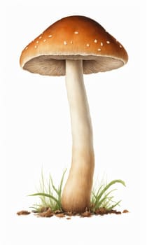 Mushroom on the ground, illustration