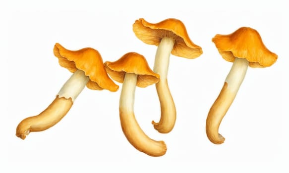 Chanterelle mushrooms on a white background. Isolated.