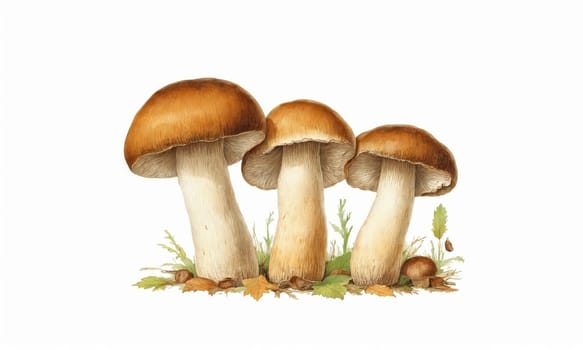 seamless pattern with mushrooms on a white background. illustration