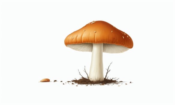 Fly agaric mushroom isolated on white background. 3d illustration.