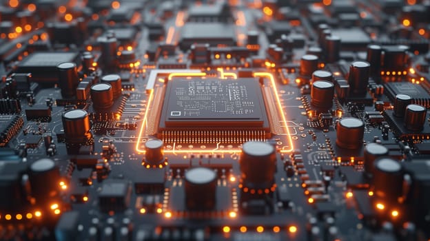 Electronic circuit board close up. High quality photo