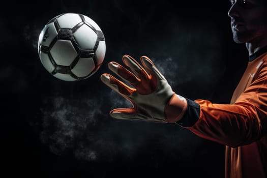 Agile Goalkeepers hands catch ball game. Activity play. Generate Ai