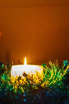 Christmas candle advent with green decoration in Leherheide Bremerhaven Bremen Germany.