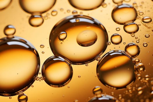 Radiant Gold oil bubbles. Circle gold orange. Generate Ai