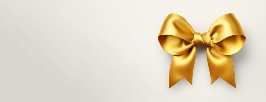 Opulent Golden ribbon background. Paper gift. Generate Ai