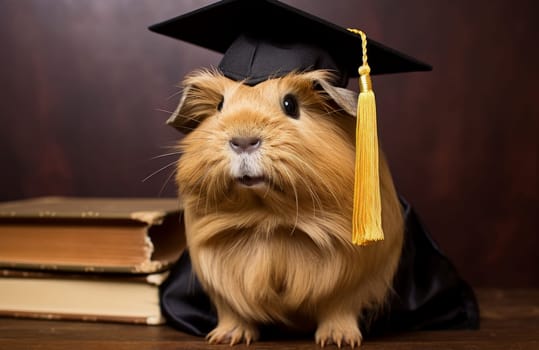 Graduate guinea pig mammal. Home education. Generate Ai