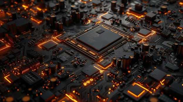 Electronic circuit board close up. High quality photo