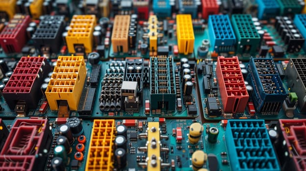 Electronic circuit board close up. High quality photo