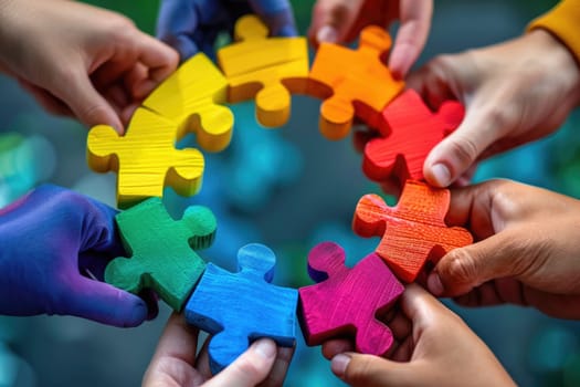 business leadership, teamwork power and confidence concept. ai generated