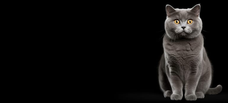 Agile Grey cat. Animal british pet. Generate Ai