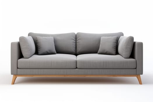 Stylish Grey sofa. Seat modern furniture. Generate Ai