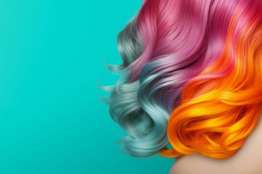 Hair coloring colorful. Girl style. Generate Ai