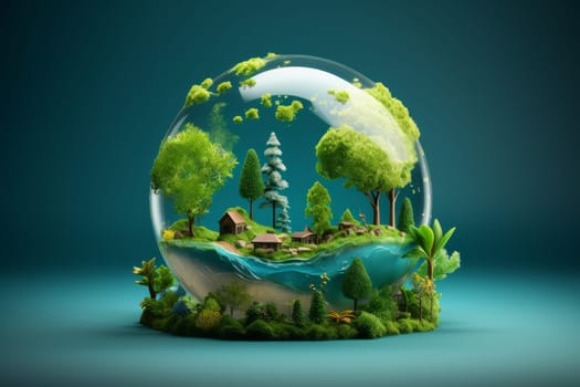 Sustainable Happy earth day. Nature concept. Generate Ai