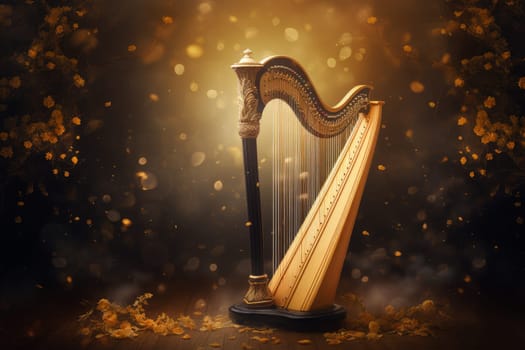 Harp background music. Lyre classical. Generate Ai