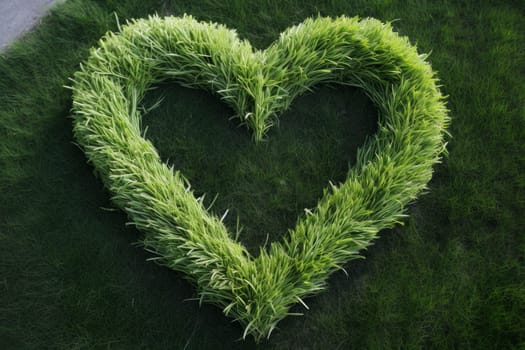 Feathery Heart grass. Shape nature leaf. Generate Ai