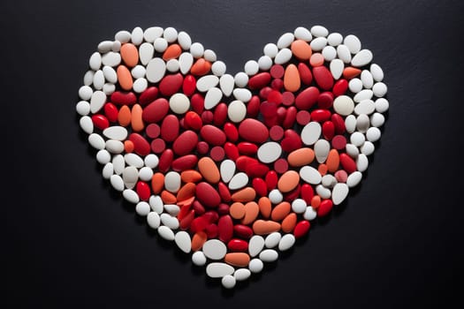 Packaged Heart tablet and pills. Hospital health. Generate Ai