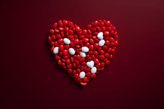 Heart tablet and pills. Hospital health. Generate Ai