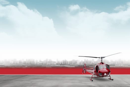 Helicopter mockup background. Sky aerospace. Generate Ai