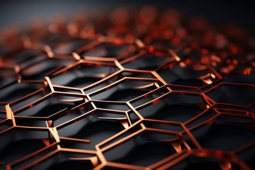 Hexagonal nano grid. Model tech. Generate Ai