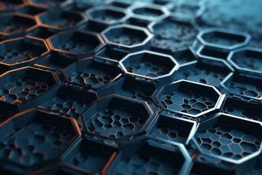 Innovative Hexagonal nano grid. Model tech. Generate Ai