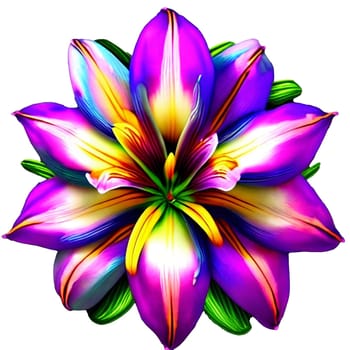 Beauty of symmetry by arranging an assortment of vibrant lilies in a geometric pattern. Isolated